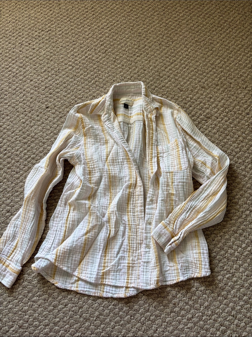 Universal Thread White Shirt with Pale Stripes